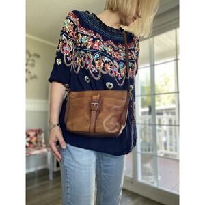 Etienne Aigner Purse Leather Shoulder Bag Tan Crossbody